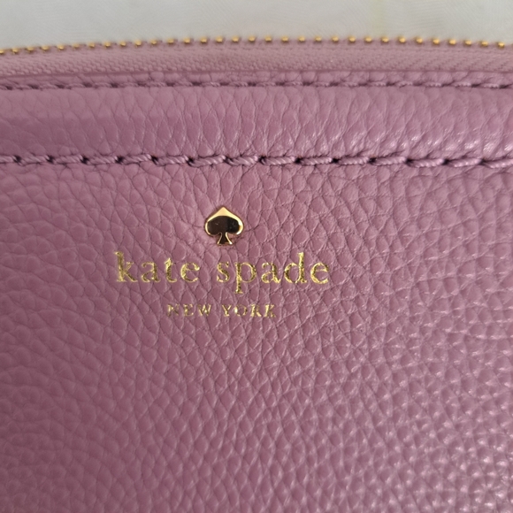 Kate Spade Pebbled Leather Wallet in Purple - Picture 3 of 13